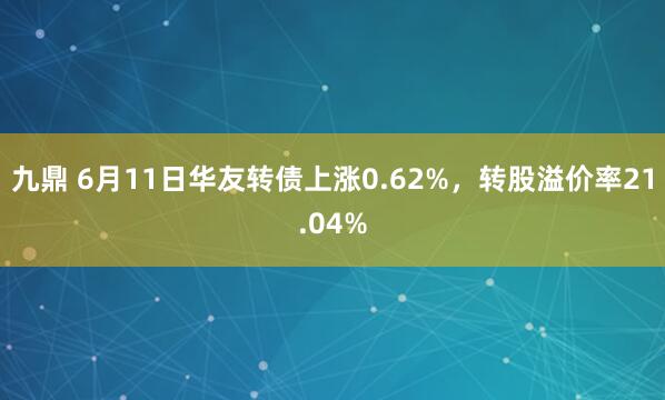 九鼎 6月11日华友转债上涨0.62%，转股溢价率21.04%